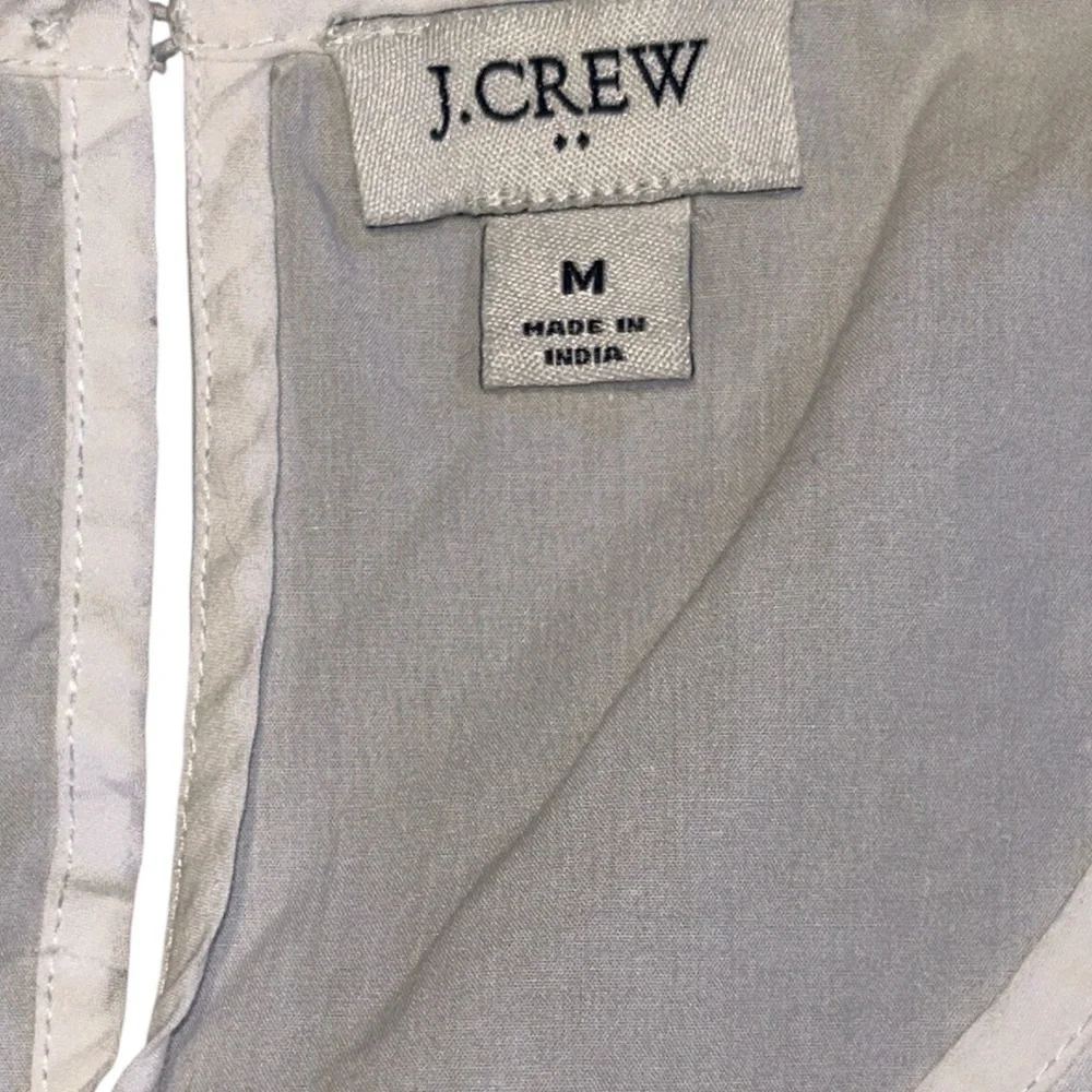 J. Crew Classic White Blouse with Puff Sleeves